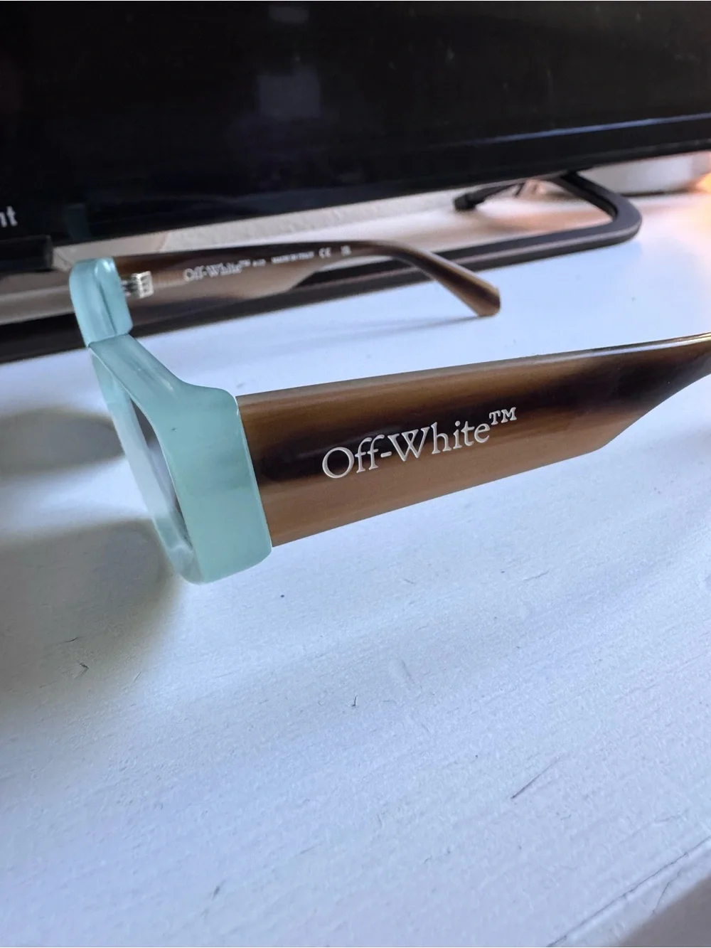 Off-White Mint Green and Black Men's Sunglasses